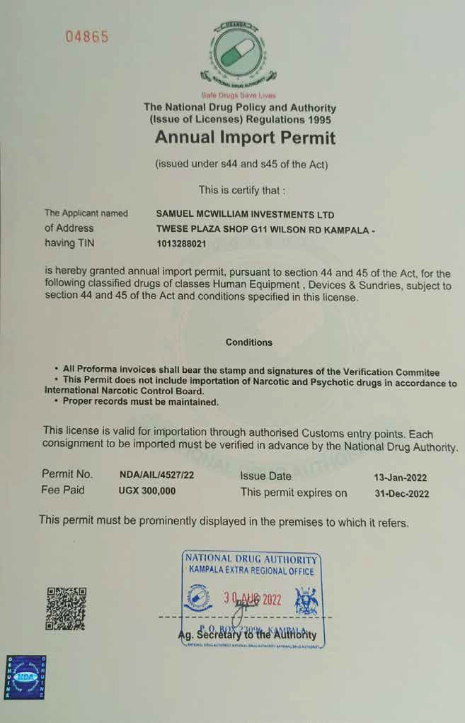 Samuel McWilliam Investments certificate 3